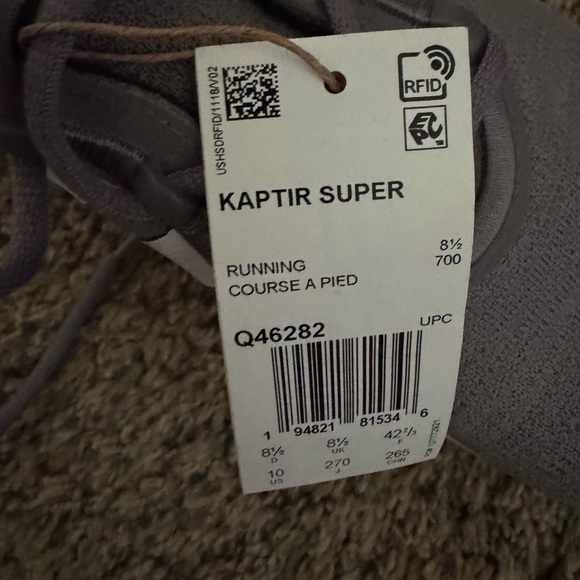 Adidas Kaptir Gray/ White/ Pink Athletic Shoes women Size 10 New With Tags - Picture 5 of 6